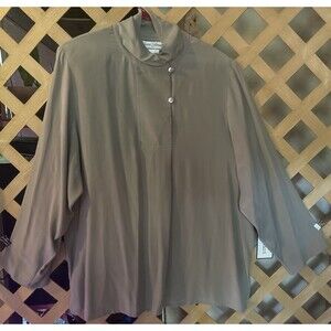 Vintage 90's NWT DIANE GILMAN Gray Silk Minimalist Pure Natural Fibers Tunic 1X